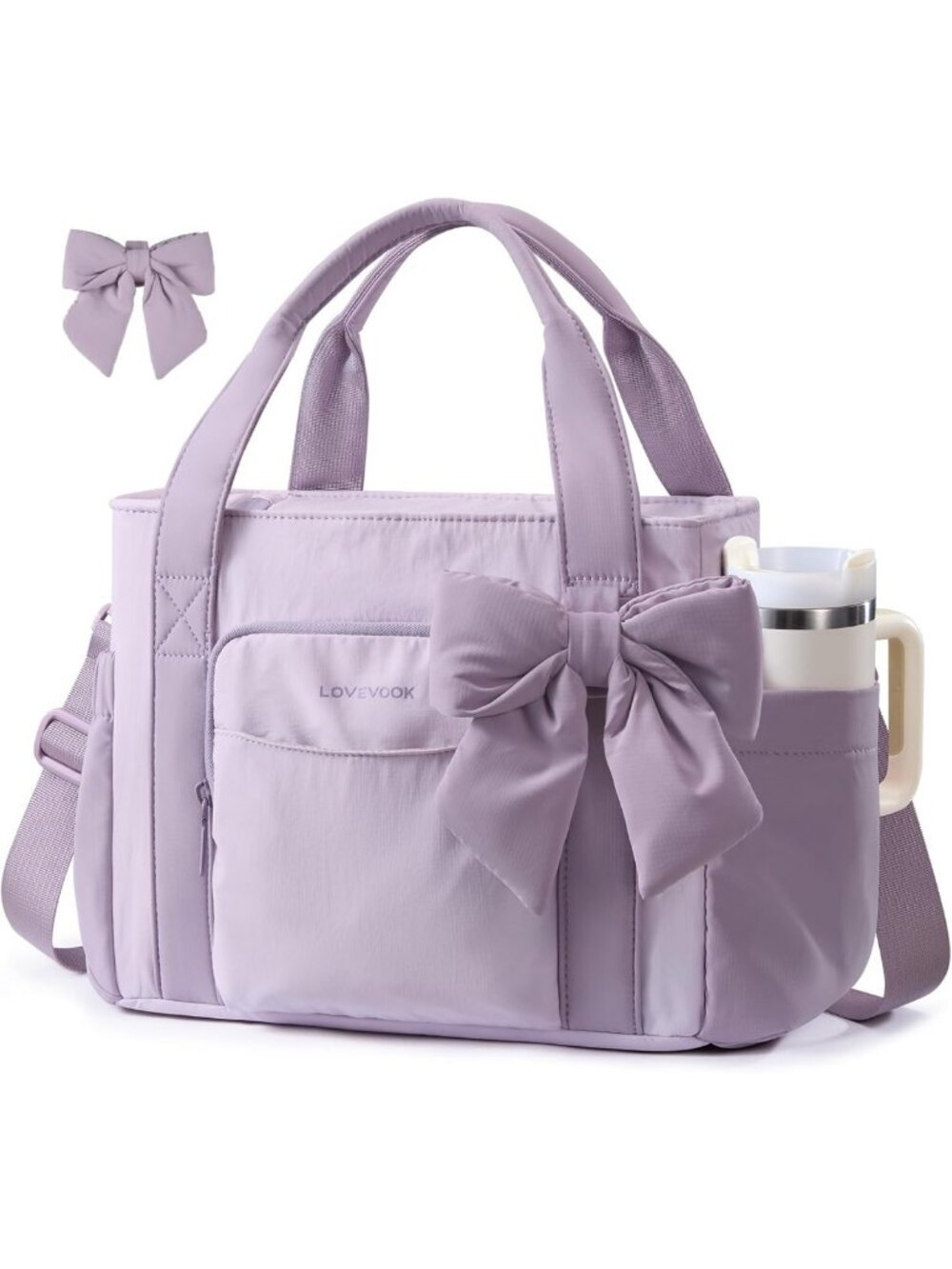 Stylish Insulated Lunch Box for Women | Adult Cooler Tote Bag with Bow Design